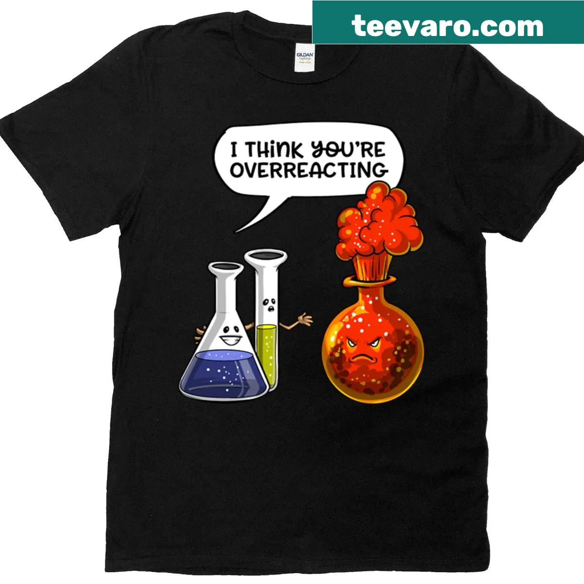 Sarcastic chemistry-themed T-shirt with a humorous phrase — on a men's t-shirt