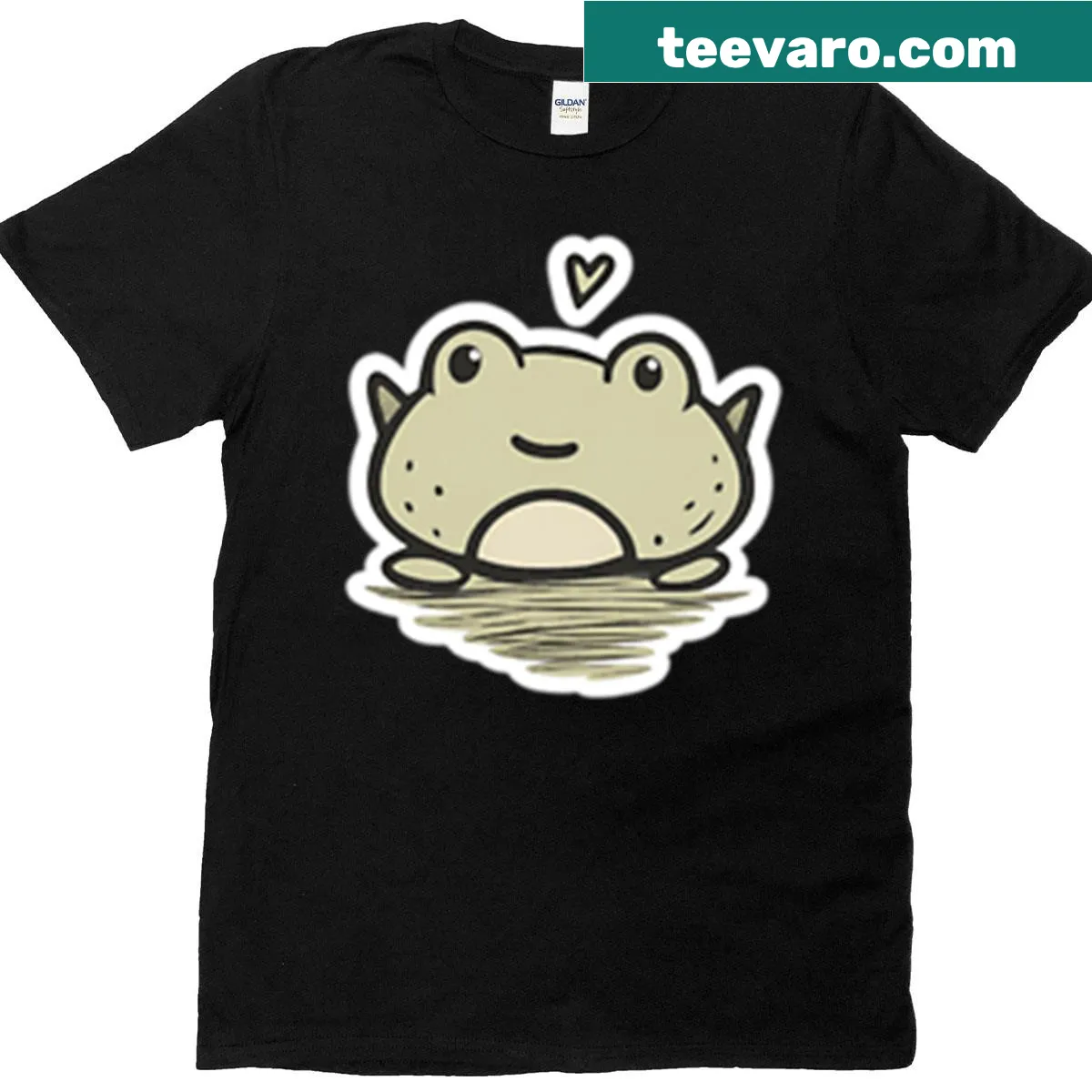 Hand-drawn chonky frog illustration on a cute t-shirt — on a men's t-shirt
