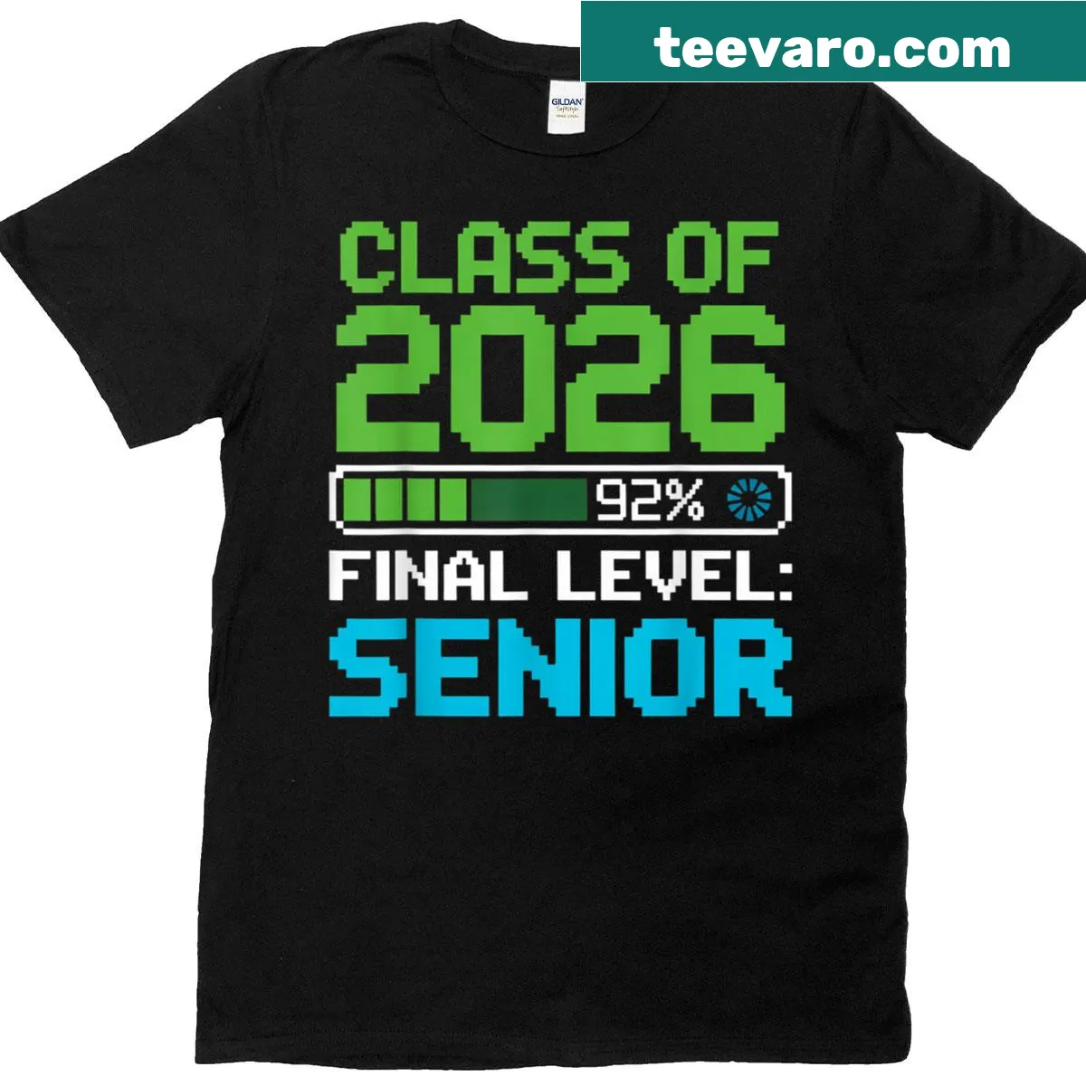 Graduation t-shirt with Class of 2026 loading design — on a men's t-shirt