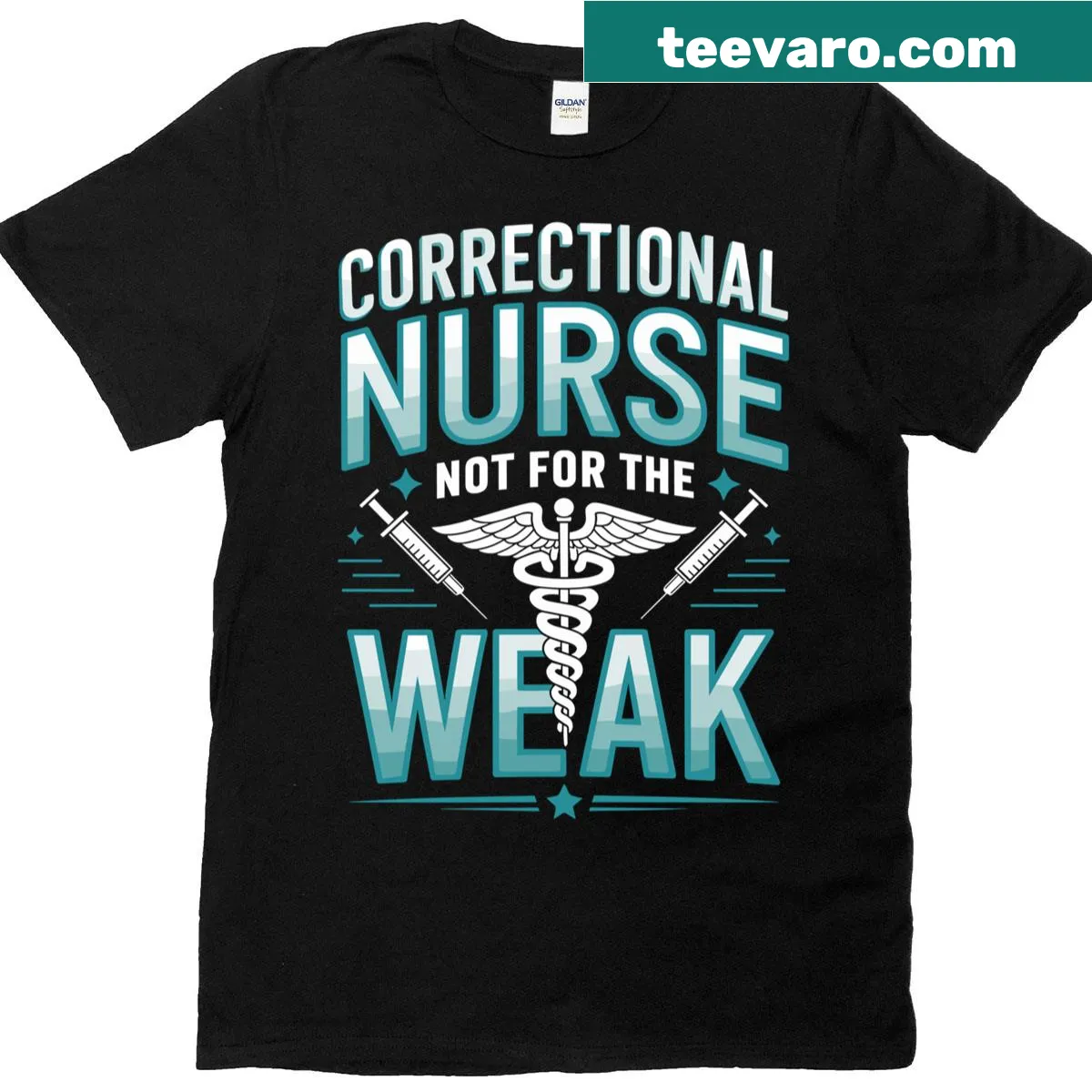 Bold graphic t-shirt for correctional nurses — on a men's t-shirt