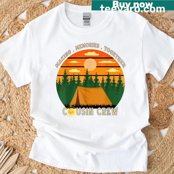 Vintage camper T-shirt celebrating cousin camp experiences