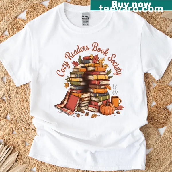 Floral T-shirt for book lovers celebrating cozy reading