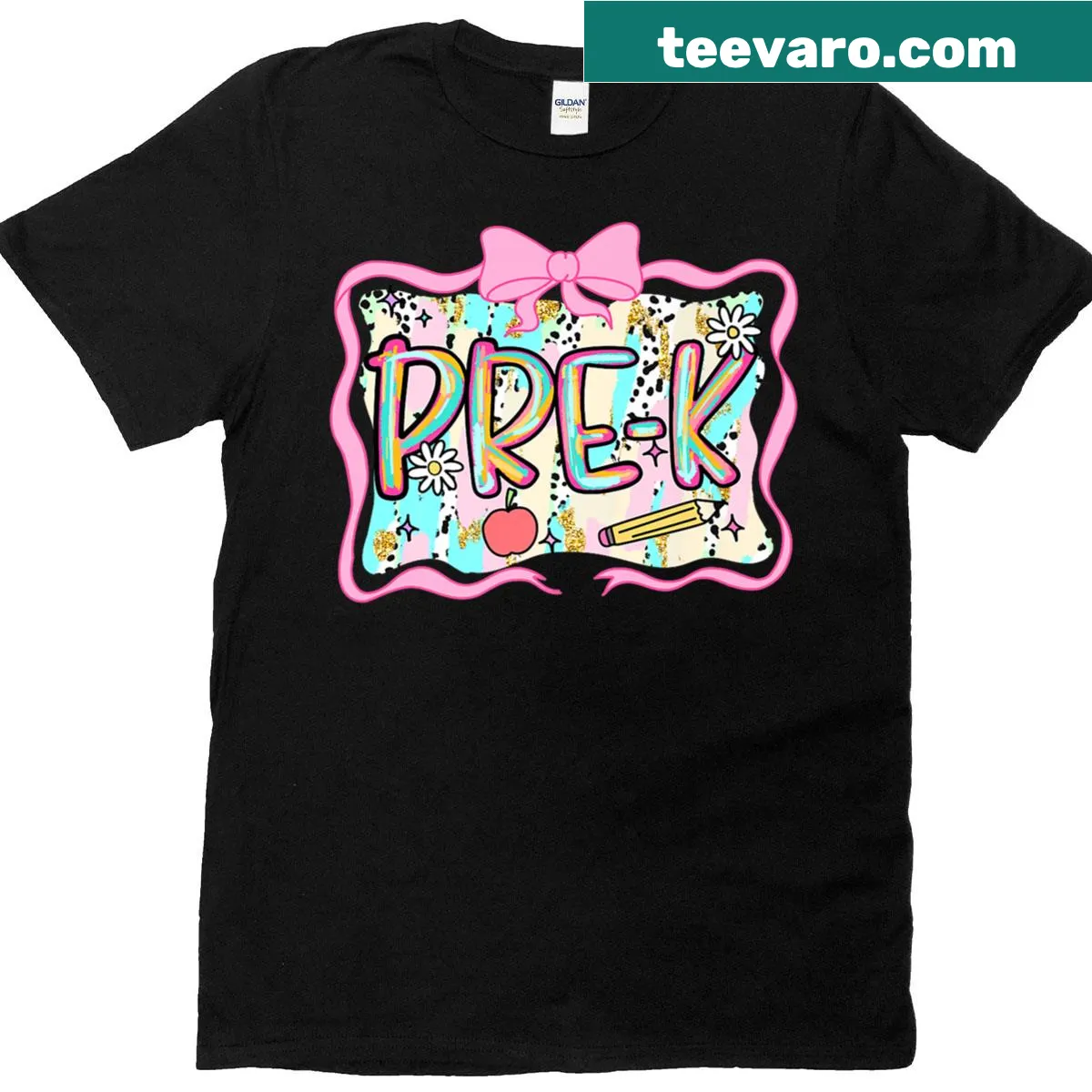 Cute T-shirt for pre-K teachers with playful design — on a men's t-shirt