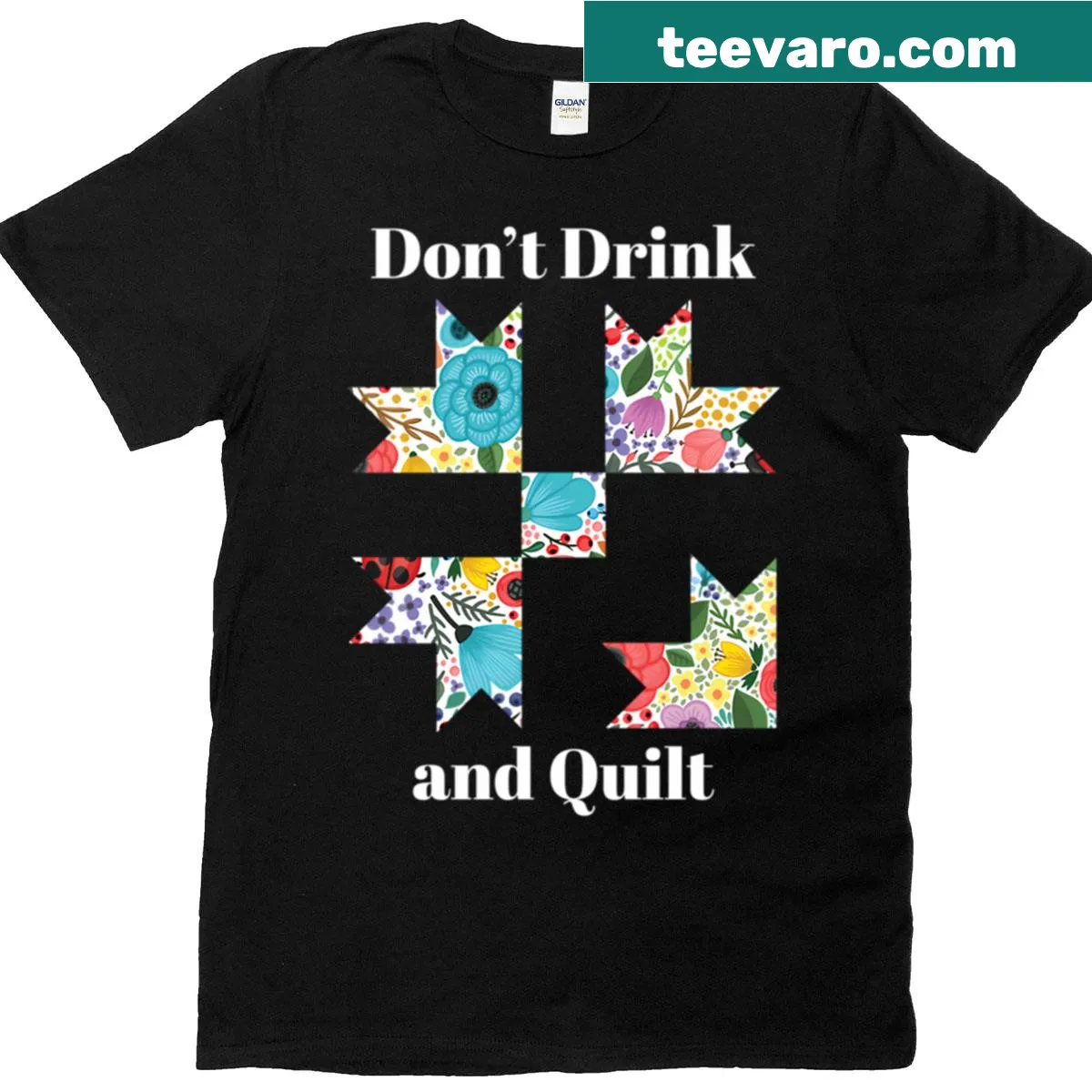 Funny quilting shirt with sewing graphics — on a men's t-shirt