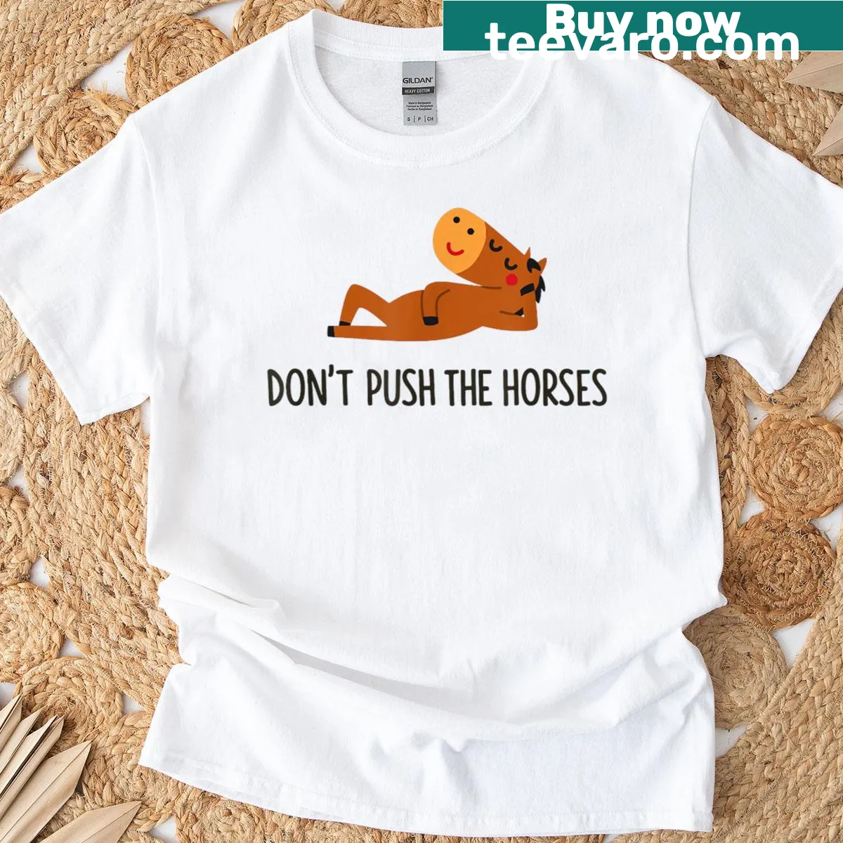 Sarcastic meme quote design about horses on a T-shirt — on a men's t-shirt