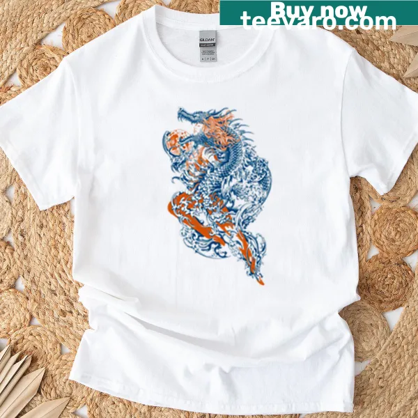 Illustration t-shirt depicting a dragon girl against a moonlit backdrop