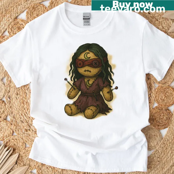 Intricate voodoo graphic T-shirt with an eclipsed soul theme