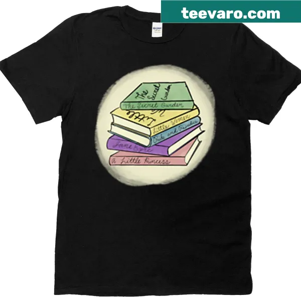 T-shirt featuring the phrase 'Favorite Books' celebrating literature and reading.