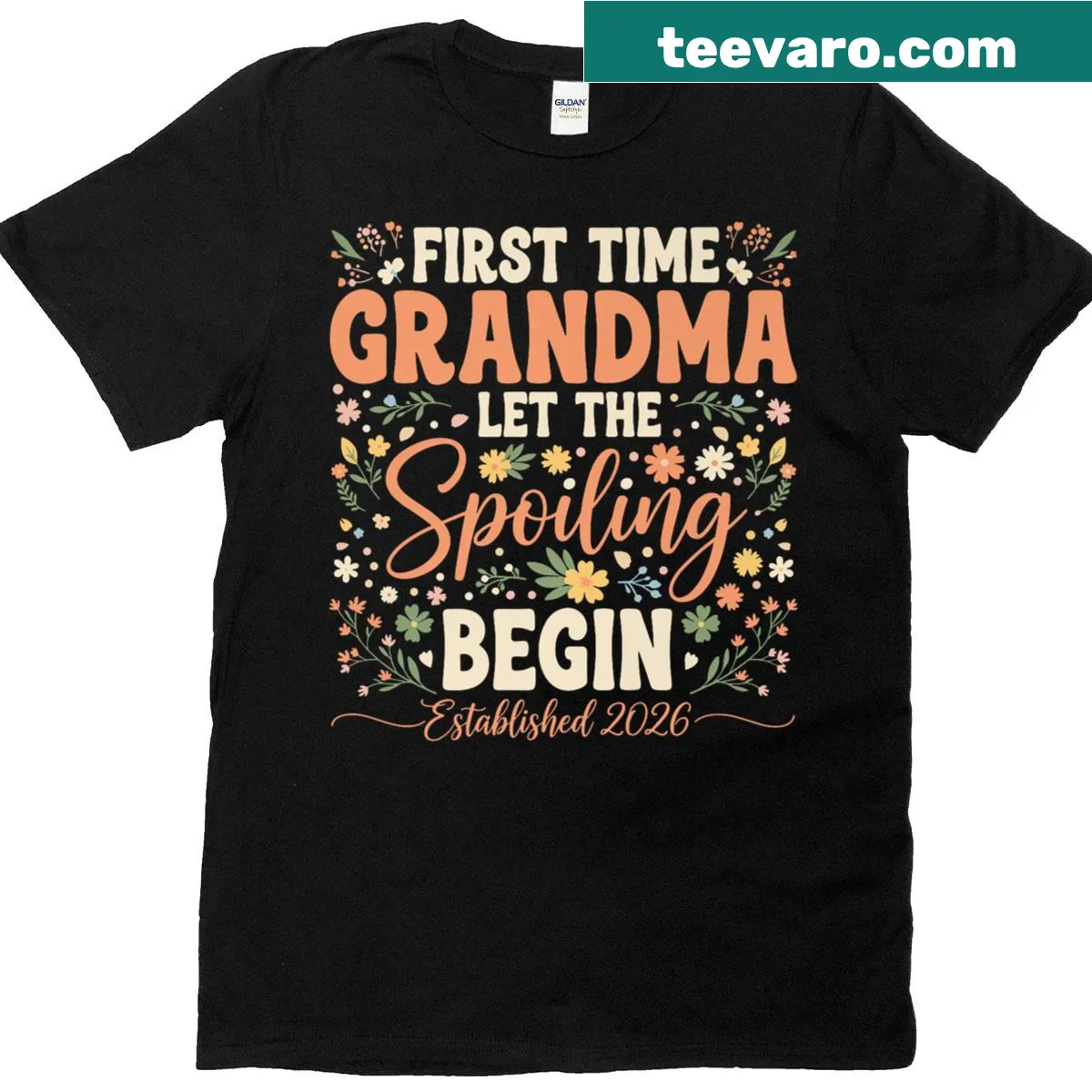 Typography design celebrating new grandmas, established 2026. — on a men's t-shirt