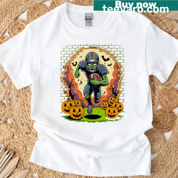 Funny football zombie graphic for Halloween