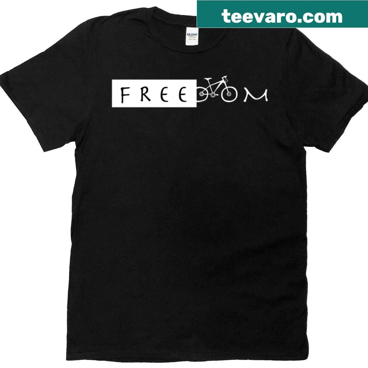 Minimalist typography graphic promoting cycling on t-shirt — on a men's t-shirt