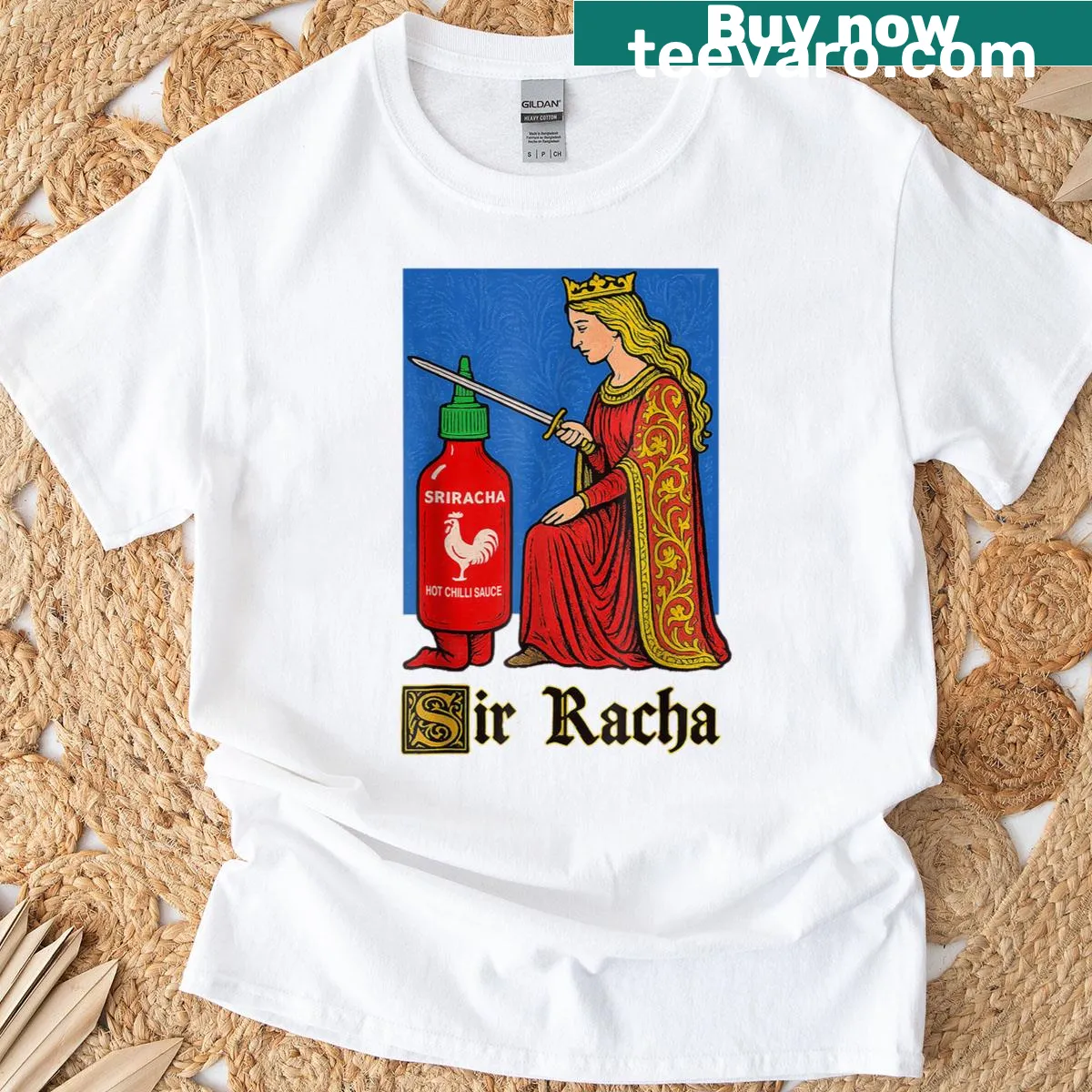 Humorous hot sauce graphic design — on a men's t-shirt
