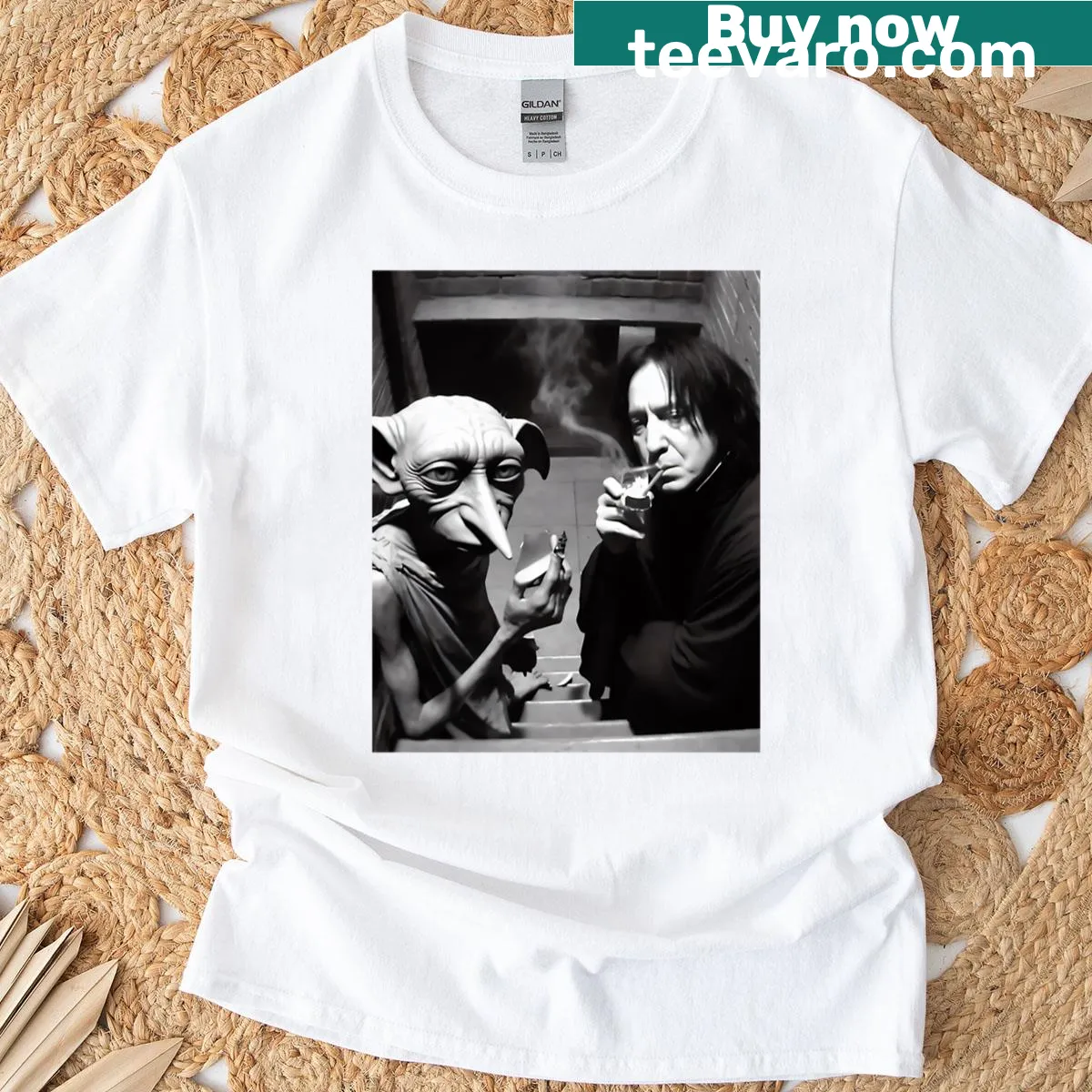 Cartoon illustration of a funny wizard character — on a men's t-shirt