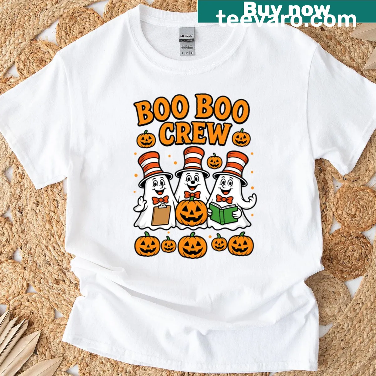 Funny nurse Halloween t-shirt with ghostly design and text. — on a men's t-shirt