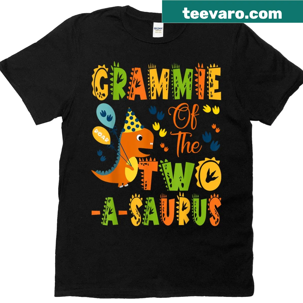 Dinosaur-themed birthday T-shirt for kids celebrating 2nd birthday — on a men's t-shirt