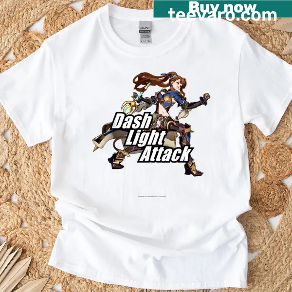 T-shirt featuring Beatrix from Granblue Fantasy in action