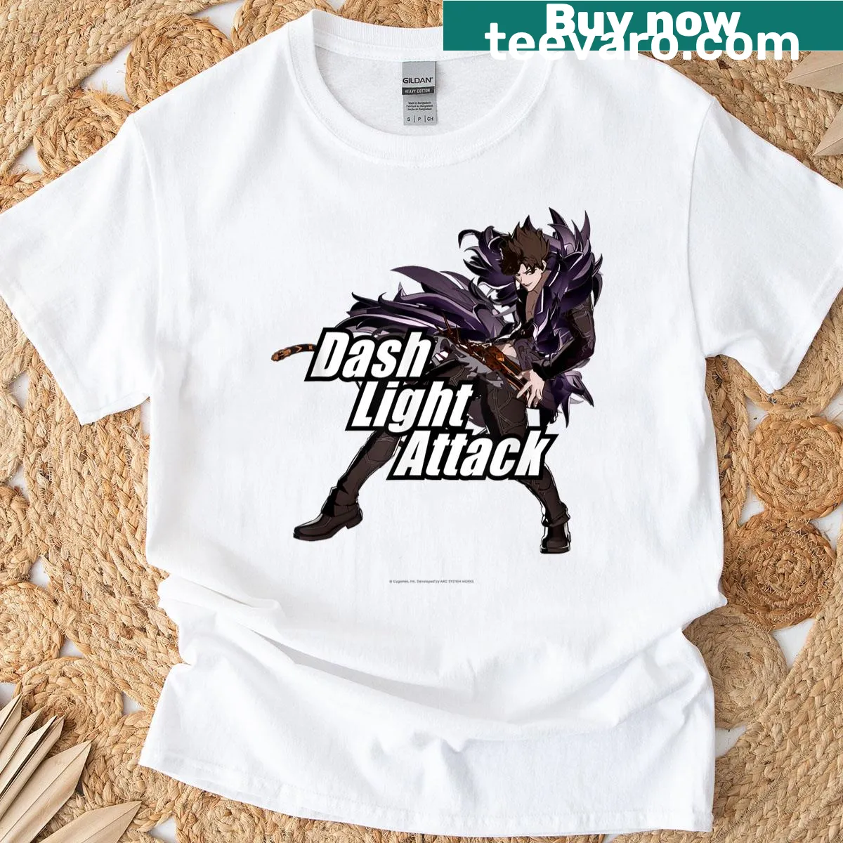 T-shirt featuring Belial from Granblue Fantasy in dynamic pose — on a men's t-shirt