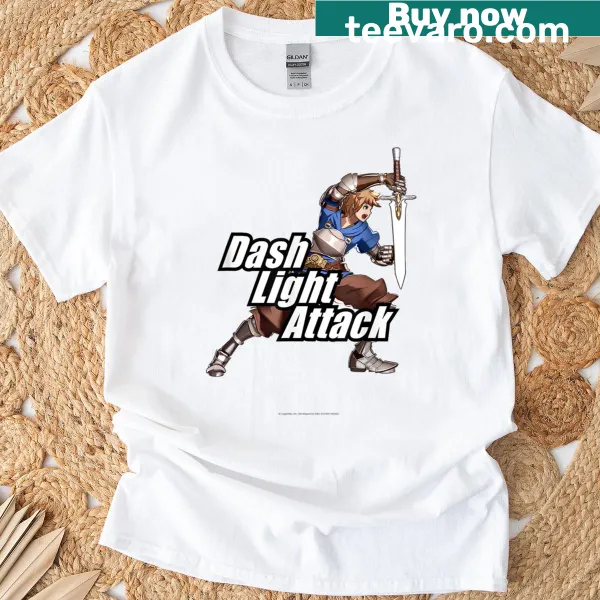 Gran from Granblue Fantasy performing a rising dash light attack on a t-shirt