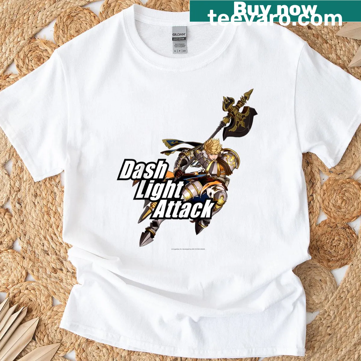 Graphic tee illustrating Vane from Granblue Fantasy in action — on a men's t-shirt