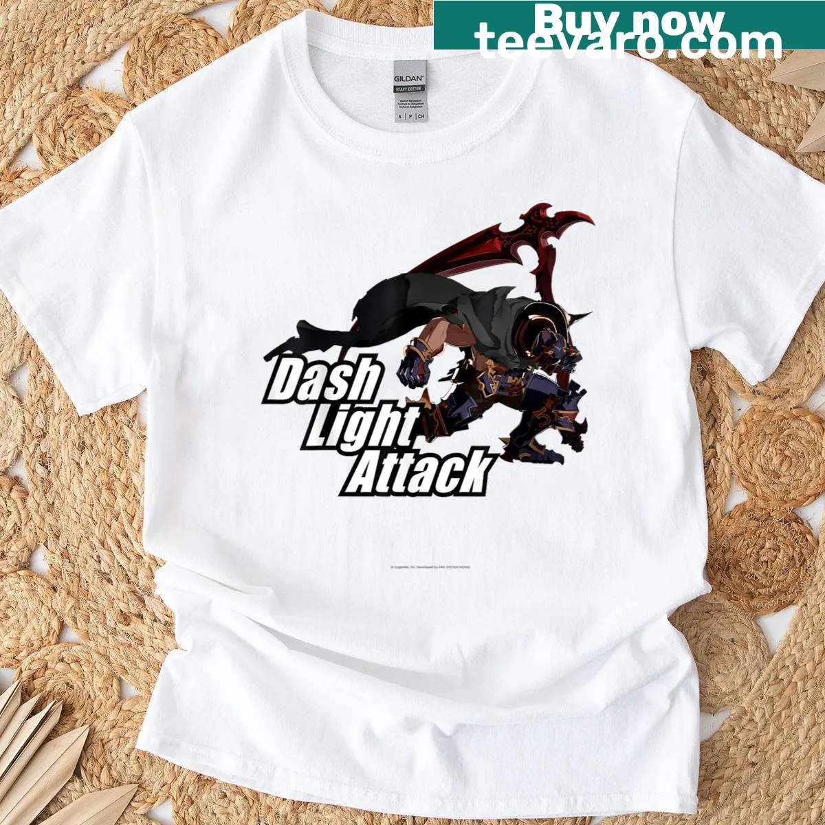 Vaseraga light attack illustration from Granblue Fantasy on a T-shirt — on a men's t-shirt