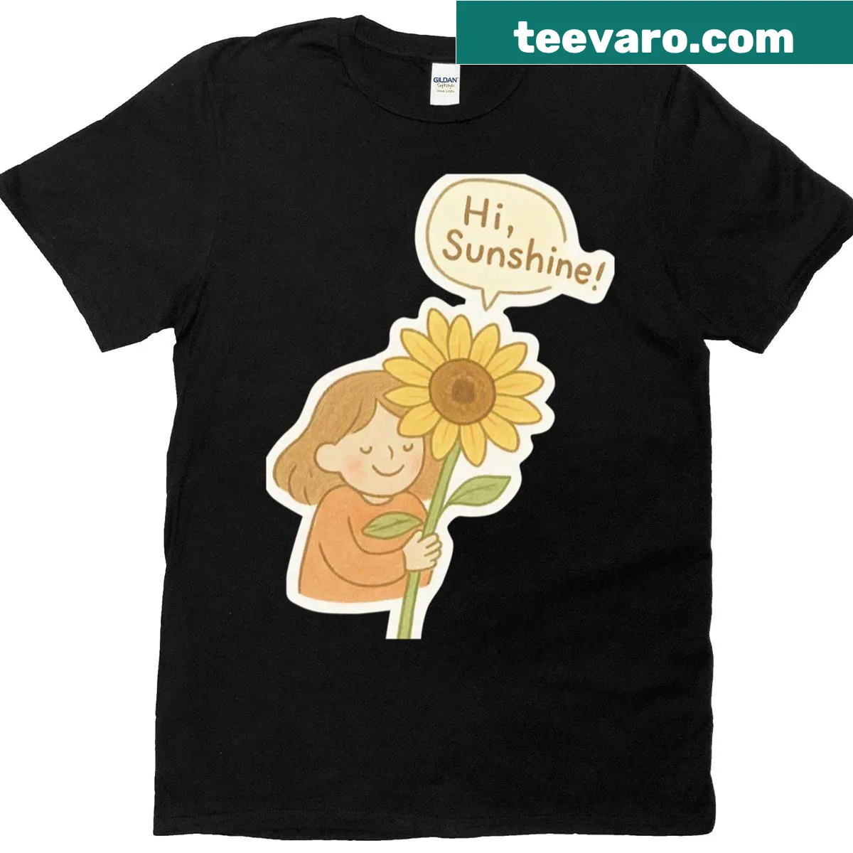 Cheerful Hi Sunshine T-shirt with playful typography — on a men's t-shirt