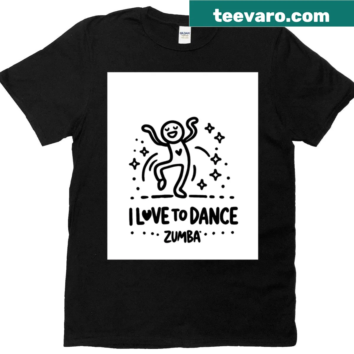 Graphic T-shirt celebrating love for Zumba dance — on a men's t-shirt