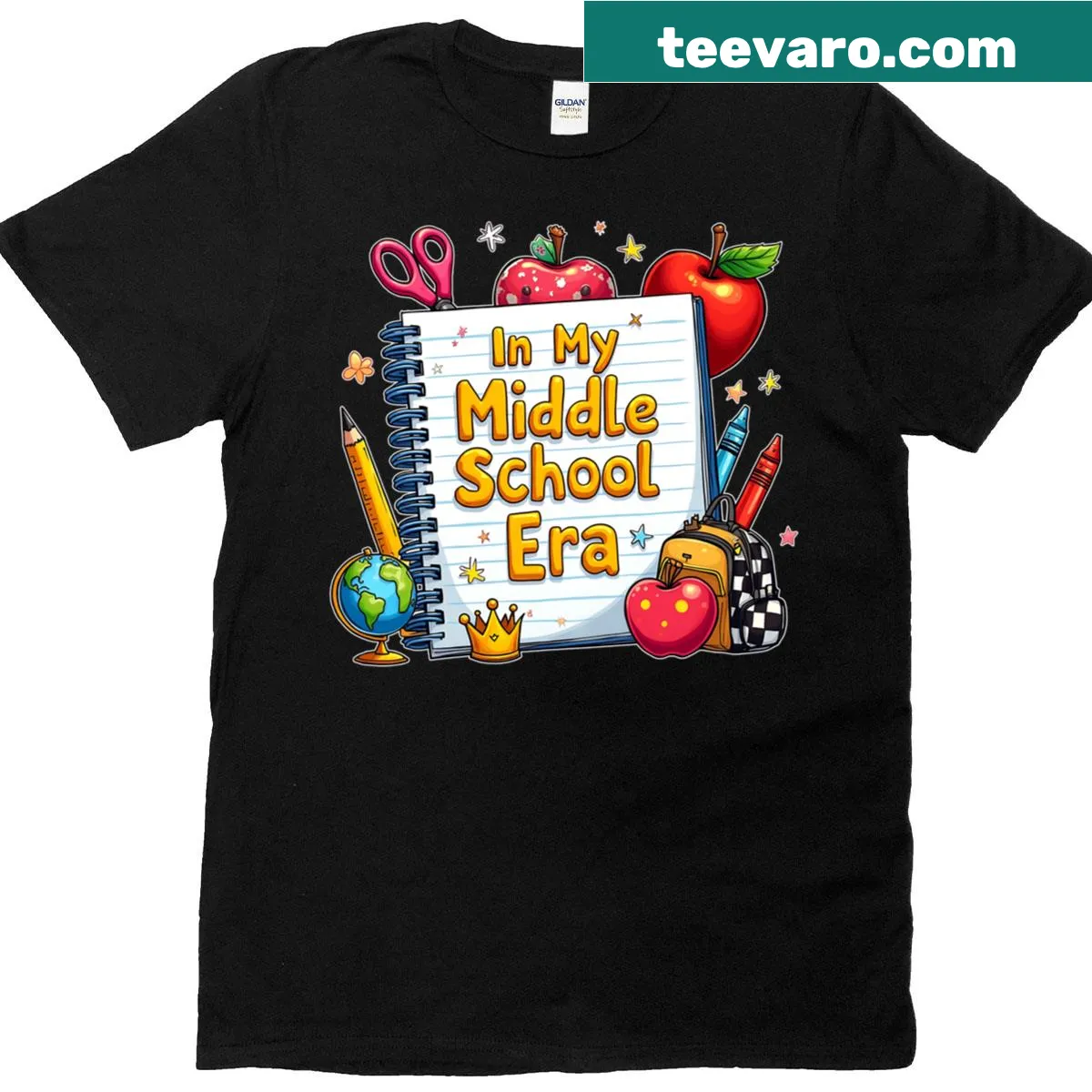 Middle school era teacher T-shirt with playful text — on a men's t-shirt