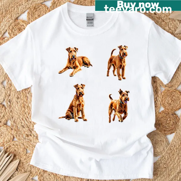 Illustrated T-shirt featuring the adorable Irish Terrier dog breed.