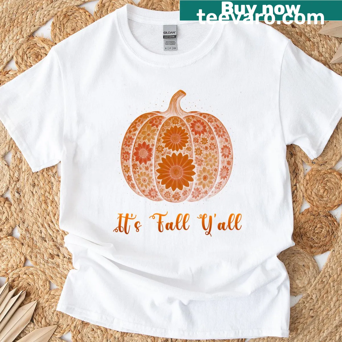 Retro pumpkin graphic t-shirt celebrating fall — on a men's t-shirt