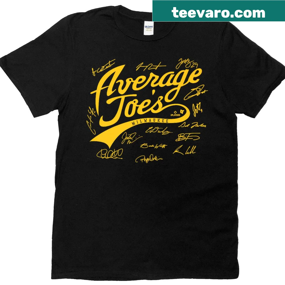 Playful typography on Milwaukee baseball-themed T-shirt — on a men's t-shirt