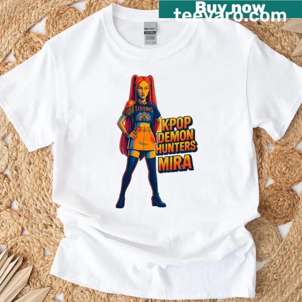 Beautiful illustration of Mira from K-pop Demon Hunters on T-shirt