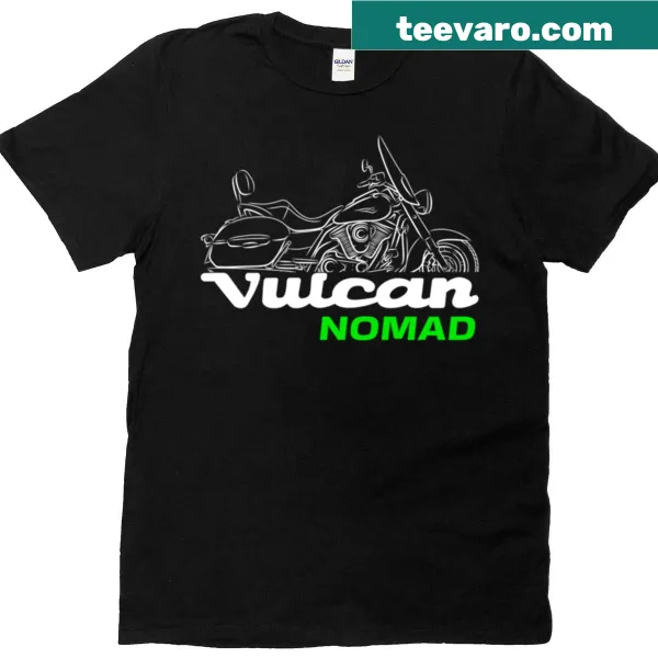 Kawasaki Vulcan 1700 Nomad t-shirt with motorcycle graphic and bold text