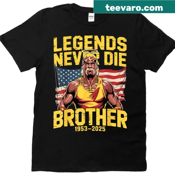 Commemorative Legends Never Die graphic on a T-shirt