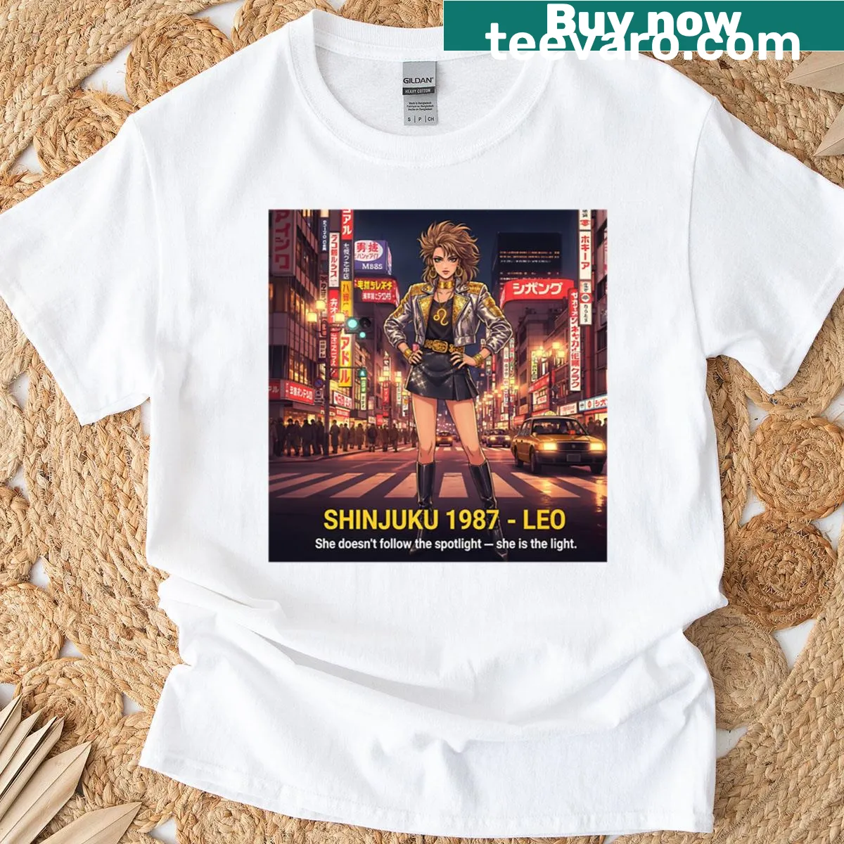 Retro-inspired T-shirt with Leo 87 design and inspirational message — on a men's t-shirt