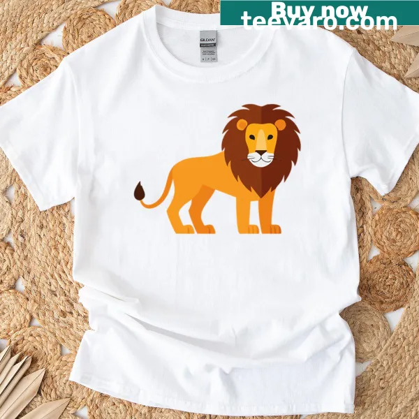 Illustration of a standing lion on a t-shirt