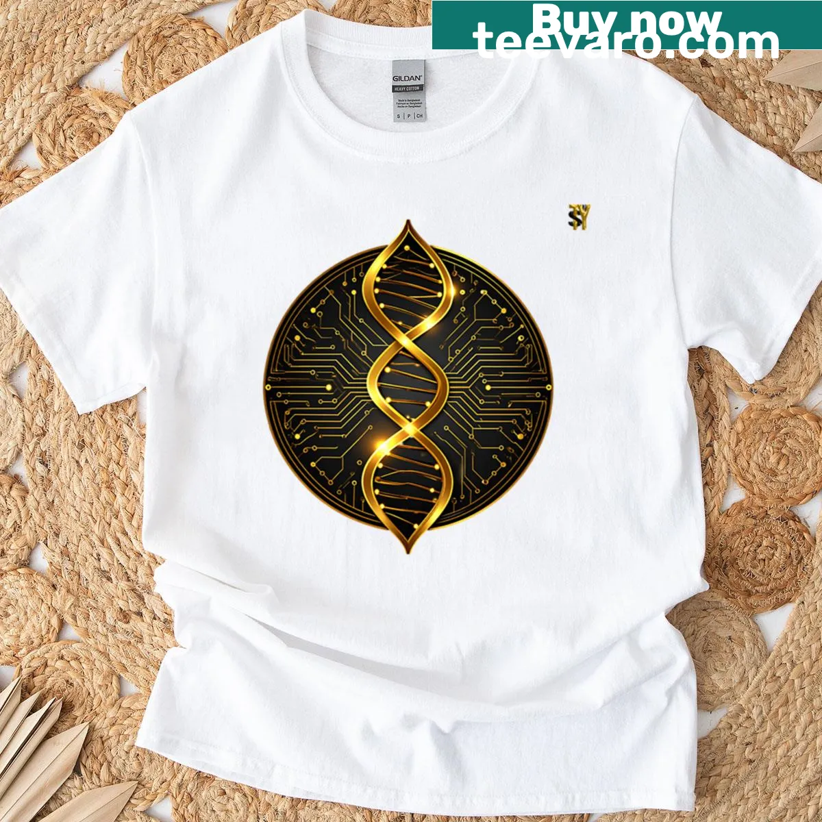Bold typography 'Luxury In DNA' T-shirt — on a men's t-shirt