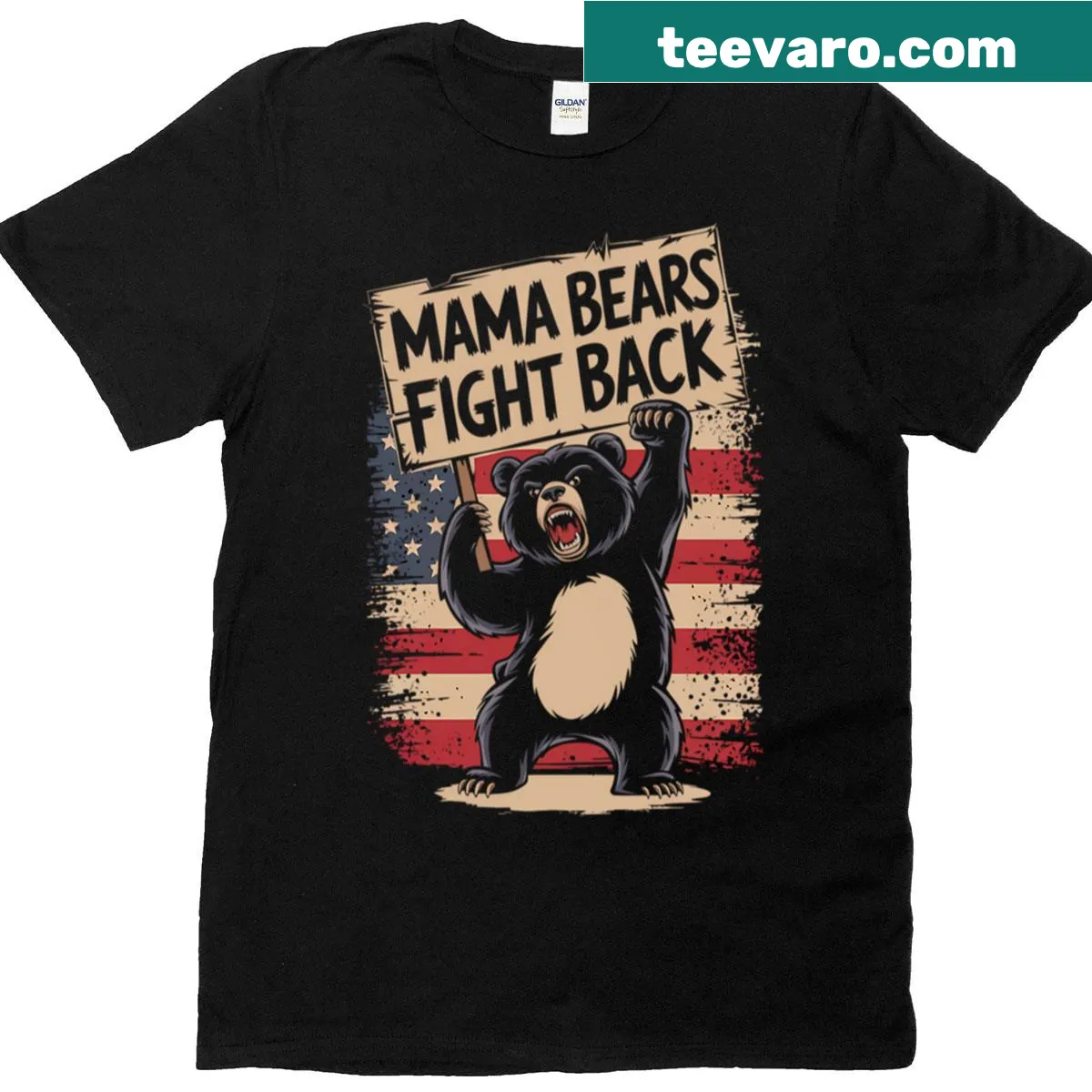 Angry bear graphic T-shirt for activist moms — on a men's t-shirt