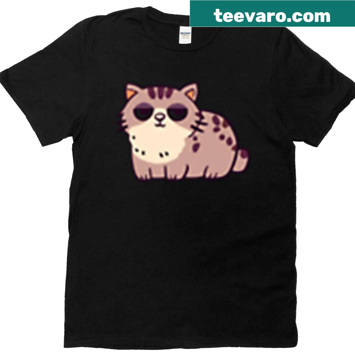 Illustration of a moody tabby cat on a T-shirt. — on a men's t-shirt