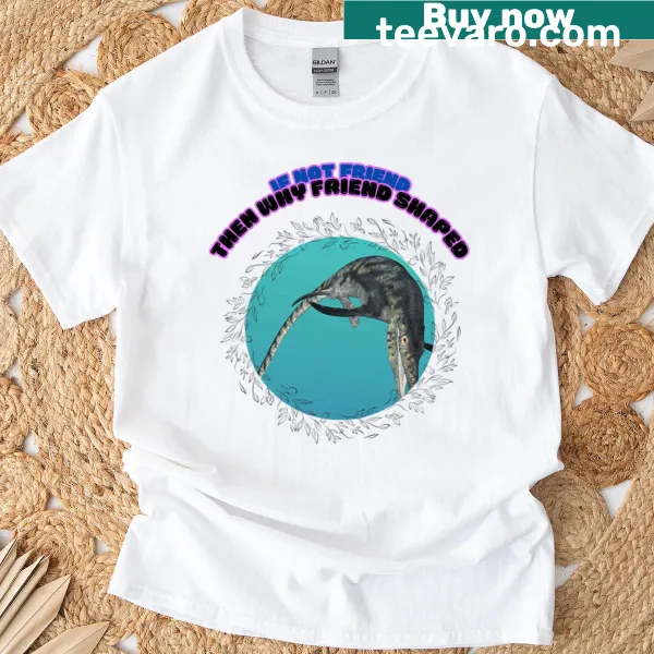 Playful graphic of a Mosasaurus with the text 'Mosasaurus Is Friend'