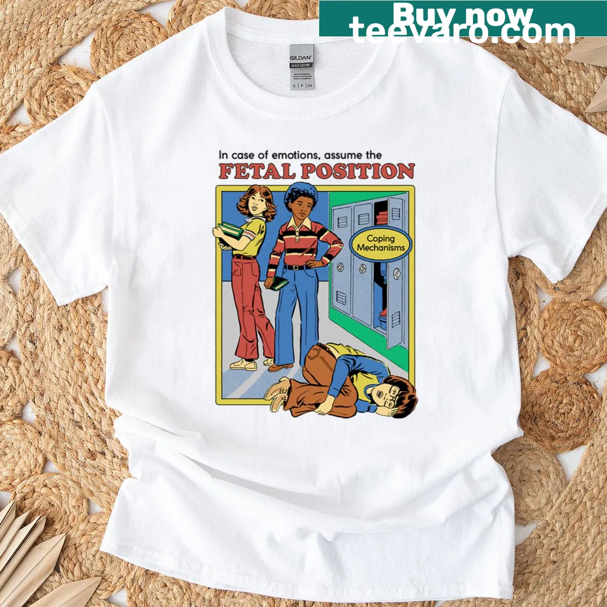 Whimsical design for a zombie apocalypse theme — on a men's t-shirt