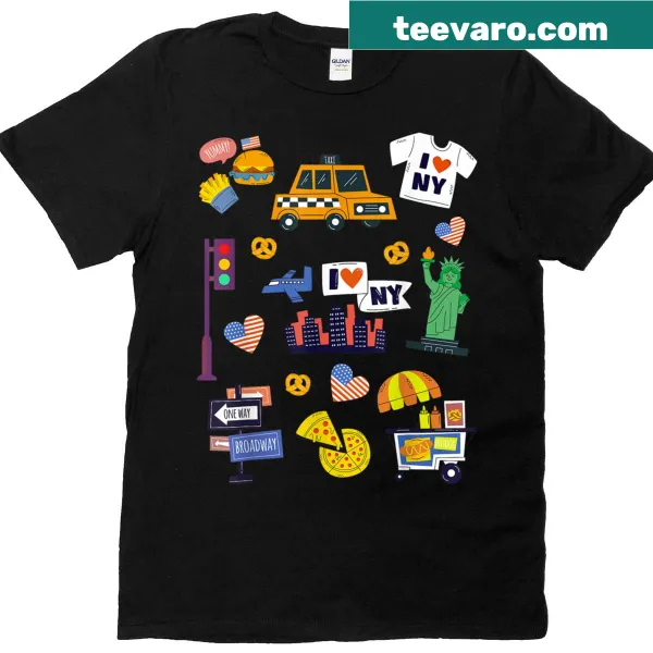 Toddler T-shirt featuring New York City icons and landmarks