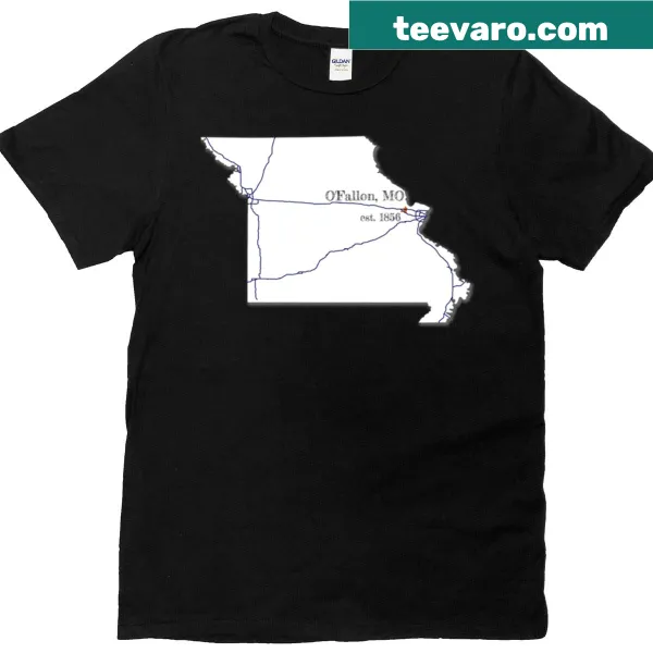 Ofallon Mo T-shirt with simple text design celebrating the location