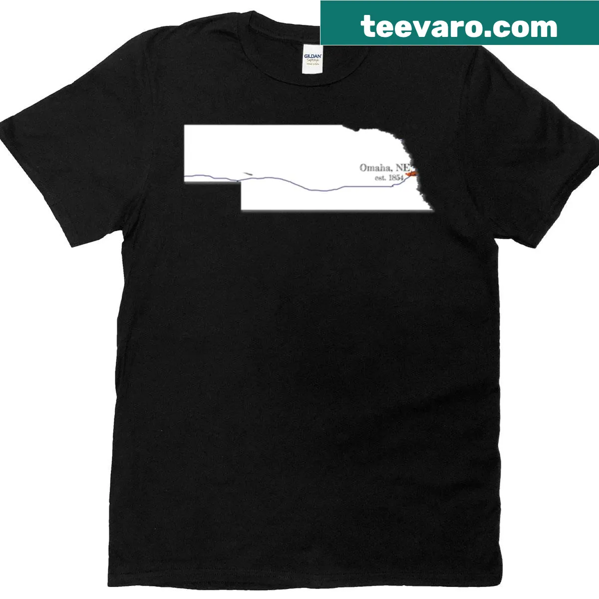 T-shirt featuring the name Omaha Ne — on a men's t-shirt
