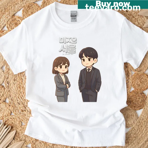 K-drama inspired design featuring Park Bo Young and Ryu Kyungso on a T-shirt