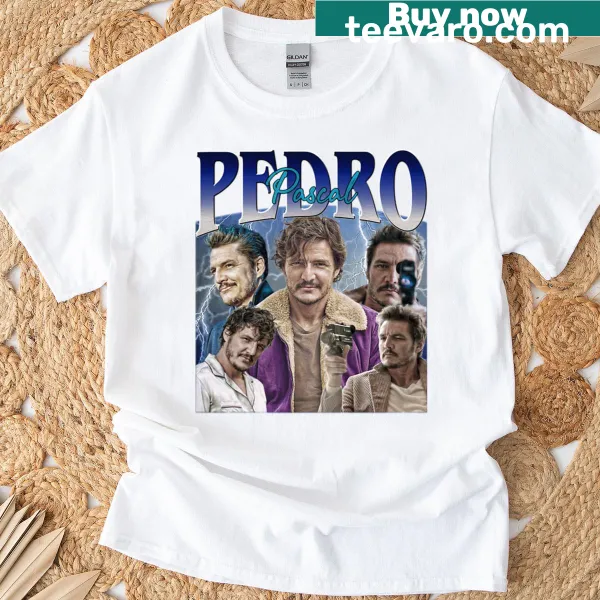Boxy T-shirt featuring an illustrated homage to Pedro Pascal