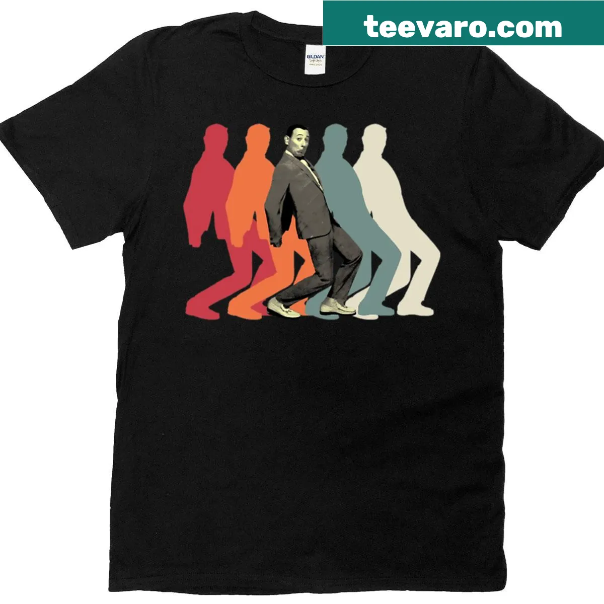 Nostalgic Pee Wee Herman graphic t-shirt — on a men's t-shirt