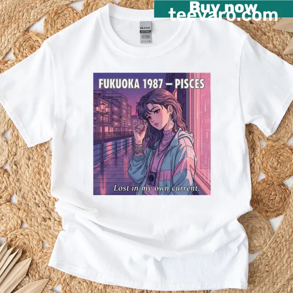Retro Pisces t-shirt featuring the astrological symbol in a faded design