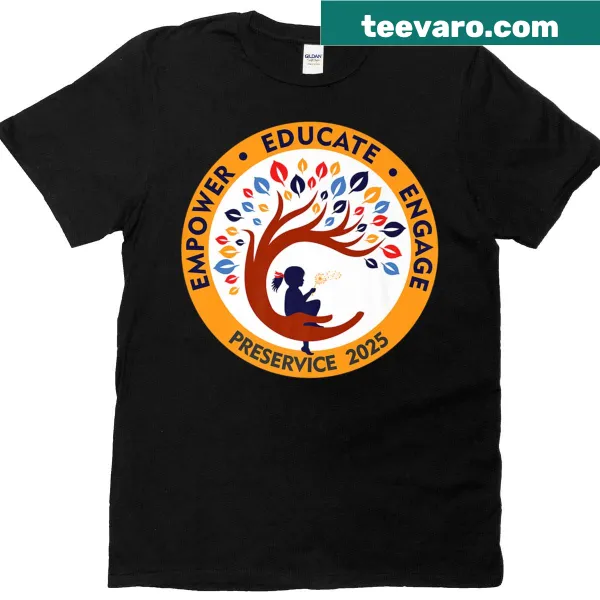 Preservice With Date text graphic t-shirt