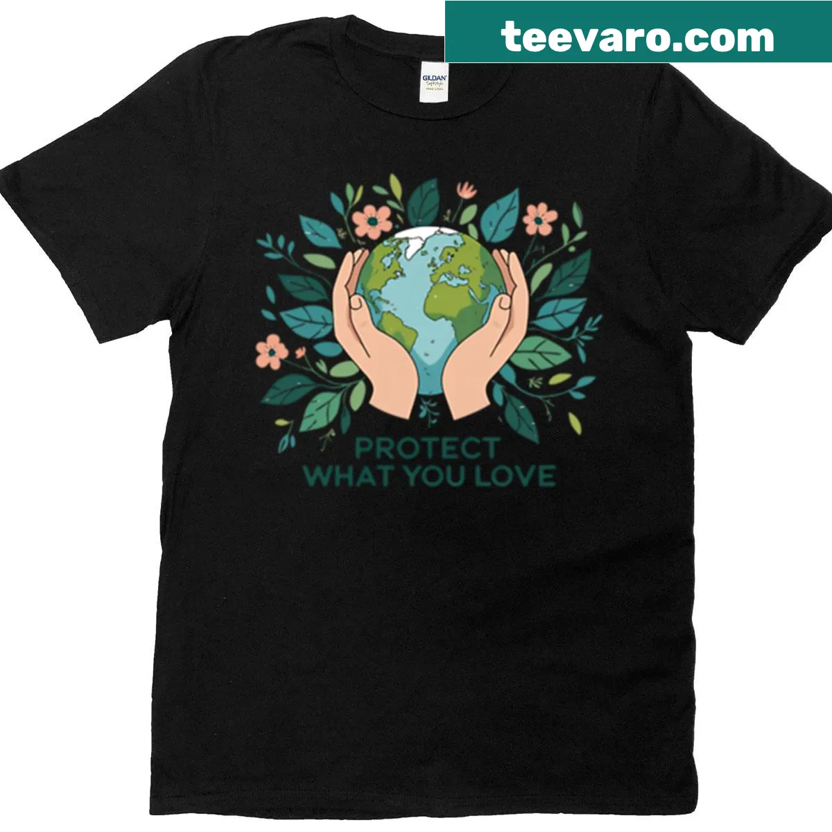 T-shirt with the message 'Protect What You Love' for Earth advocacy — on a men's t-shirt