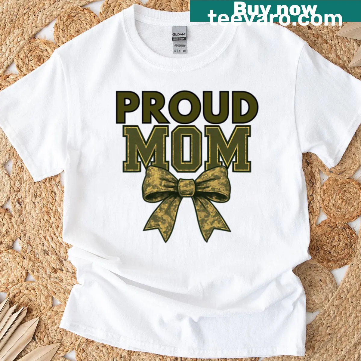 Charming bow graphic T-shirt for proud moms — on a men's t-shirt